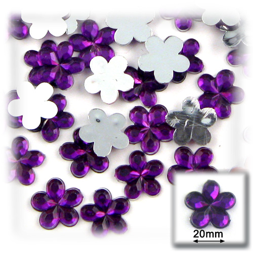 Rhinestones Flatback Flower 20mm 144 Pc Purple Amethyst Crafts Outlet 5338