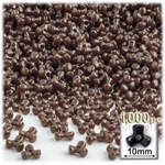 Plastic Beads, Tribead Opaque, 10mm, 1000-pc, Brown
