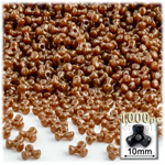 Plastic Beads, Tribead Opaque, 10mm, 1000-pc, Light Brown
