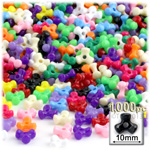 Plastic Beads, Tribead Opaque, 10mm, 1000-pc, Multi Mix
