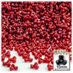Plastic Beads, Tribead Opaque, 10mm, 1000-pc, Red
