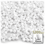 Plastic Beads, Tribead Opaque, 10mm, 1000-pc, White
