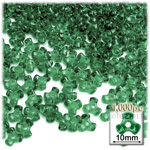Plastic Beads, Tribead Transparent, 10mm, 1000-pc, Emerald green
