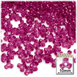 Plastic Beads, Tribead Transparent, 10mm, 1000-pc, Fuchsia
