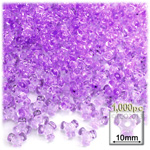 Plastic Beads, Tribead Transparent, 10mm, 1000-pc, Lavender Purple
