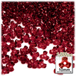 Plastic Beads, Tribead Transparent, 10mm, 1000-pc, Raspberry Red
