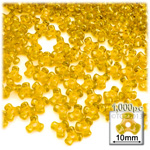Plastic Beads, Tribead Transparent, 10mm, 1000-pc, Sun Yellow

