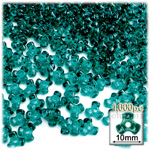 Plastic Beads, Tribead Transparent, 10mm, 1000-pc, Teal
